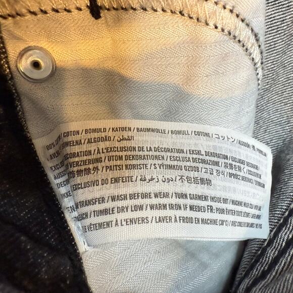 VTG Abercrombie Fitch Y2K size 27 black denim jean embroidered mini micro skirt - Picture 10 of 10